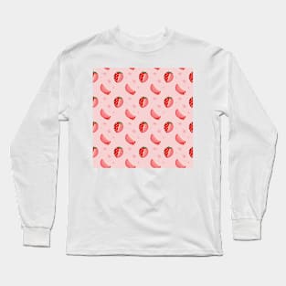 Strawberry Pattern - Pink Fruit Pattern Long Sleeve T-Shirt